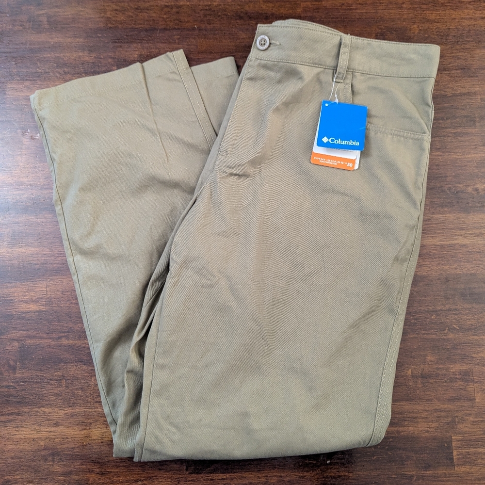 Columbia Men's Tan Pants Omni-shade NWT Size 40 X 32